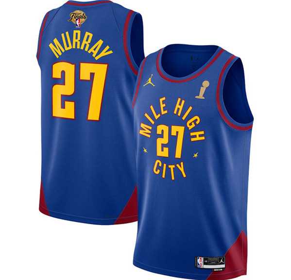 Mens Denver Nuggets #27 Jamal Murray Blue 2023 Finals Champions Statement Edition Stitched Basketball Jersey->denver nuggets->NBA Jersey